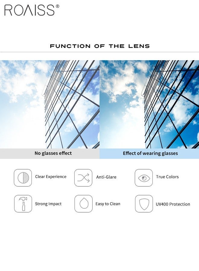 roaiss Women's Square Polarized Sunglasses, UV400 Protection Sun Glasses with TR Frame, Fashion Anti-Glare Sun Shades for Women with Glasses Case, 52mm - Image 4